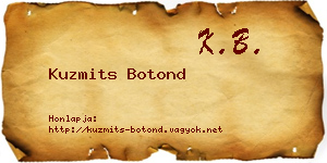 Kuzmits Botond névjegykártya